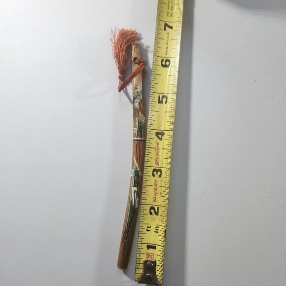 Miniature Japanese Samurai Sword Letter Opener Hand-Painted Wooden Sheath Tassel - Picture 4 of 5